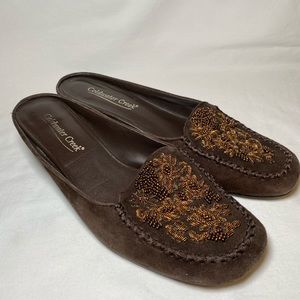 Coldwater Creek Brown Suede Mules